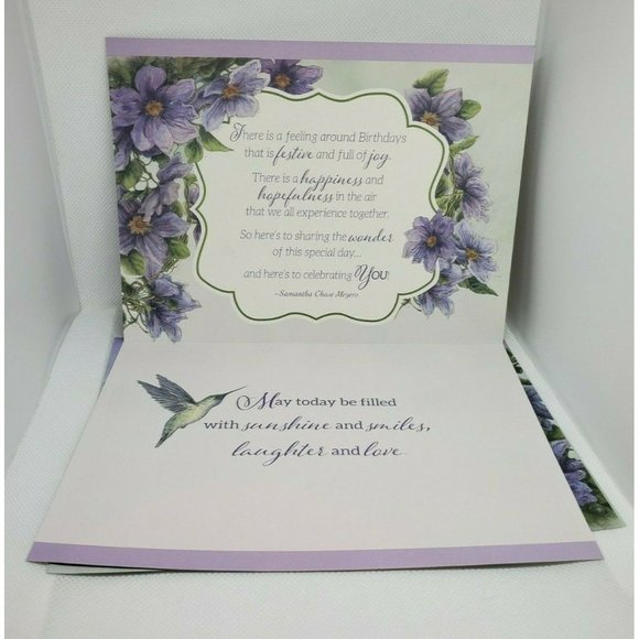 A Wish On Your Birthday Thoughts And Inspirations Bird Floral Greeting Card - Picture 6 of 10